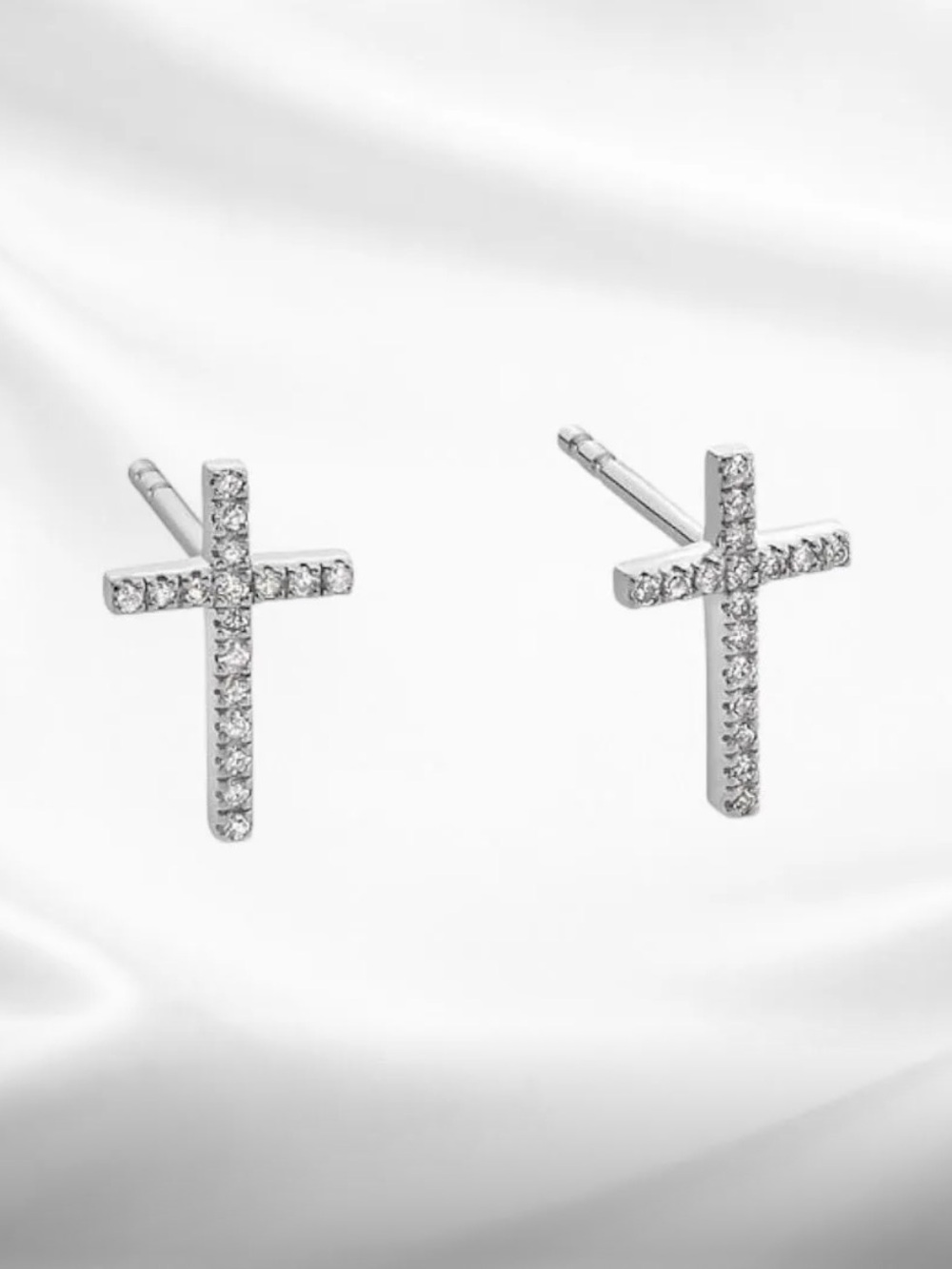 Mini Miracle Earrings Silver | 925 Sterling Silver Cross Earrings